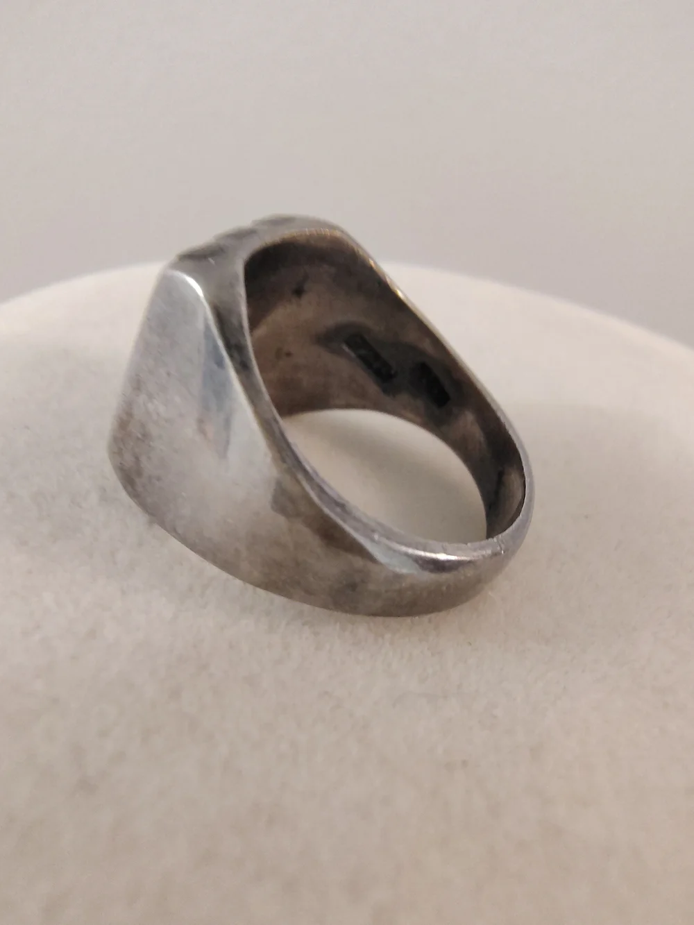 Vtg Taxco Sterling Silver Black Onyx Bar Channel Inlay Modernist Ring Sz 6 TA-61
